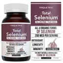 Total Selenium - 200 mcg, Plant-Based Selenium - Full Spectrum, Selenium Including Selenomethionine 4 Temel Organik Forms - Selenden Türlü - 60 Capsules