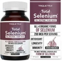 Total Selenium - 200 mcg, Plant-Based Selenium - Full Spectrum, Selenium Including Selenomethionine 4 Temel Organik Forms - Selenden Türlü - 60 Capsules
