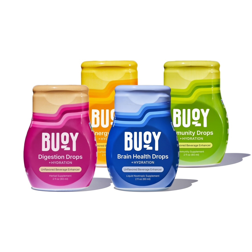 Buoy Electrolyte Drops Diversity Pack Digestion + Brain + Energy + Immunity | 160 Hizmet | No Sugar, No Sweeteners | Diyetitian Önerilen | Trace Minerals | Unflavored, Subtle Mineral