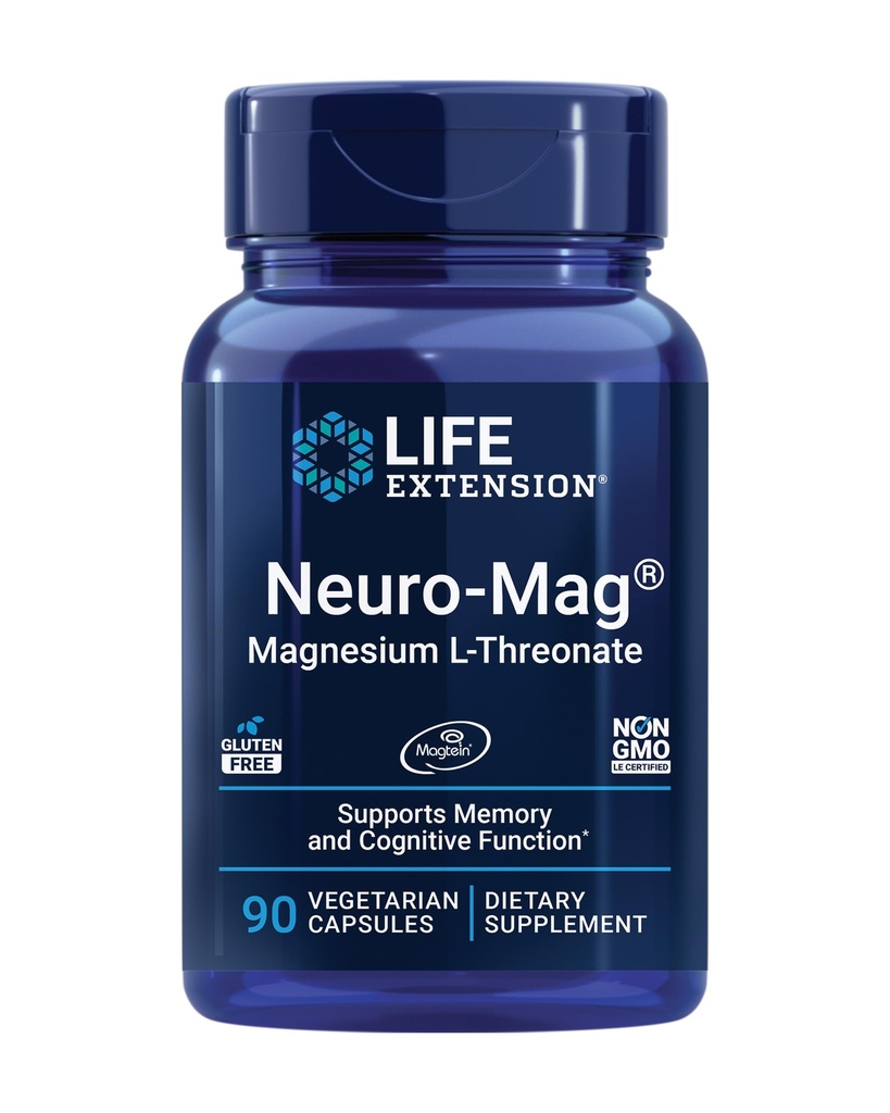 Επέκταση ζωής Ίδια 400mg & Neuro-mag Μαγνήσιο L-threonate συμπληρώματα για κοινή, συκώτι, εγκεφαλική υγεία, μνήμη & προσοχή, μη-GMO, γλουτένη χωρίς, 60 & 90 κόμης