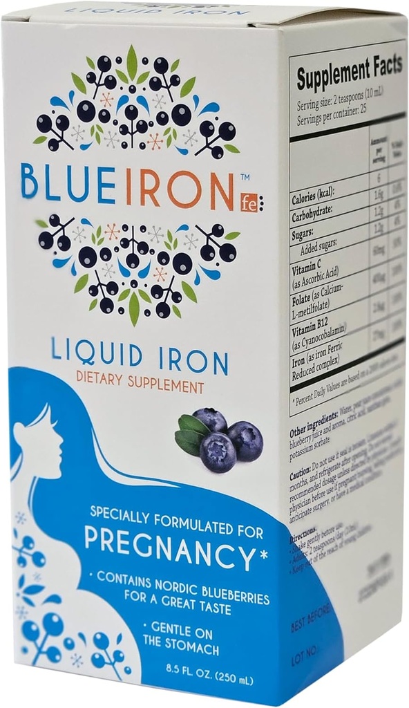 Büyük Bir Tadı için Finlandiya'dan Büyük Bir Tadı için Demirel Mineral Supplement, Iron, Made with Nordic Blueberries from Finland for a Great Taste, Full of Beneficial antioksidanlar, 8.5 fl ozz