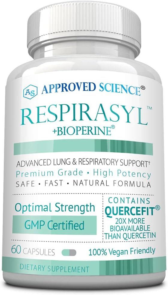 Onaylanmış Bilim® Respirasyl - Lung ve Respiratory Desteği - Quercefit, A,C,D, BioPerine - 60 Capsules - ABD'de Yapılan