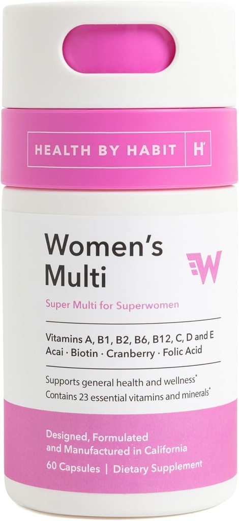 Sağlık Habit Womens Multi Supplement (60 Capsules) - 23 Temel Vitaminler ve Mineraller, Destekler Genel Sağlık & Wellness, Non-GMO, Sugar Free (1 Pack)