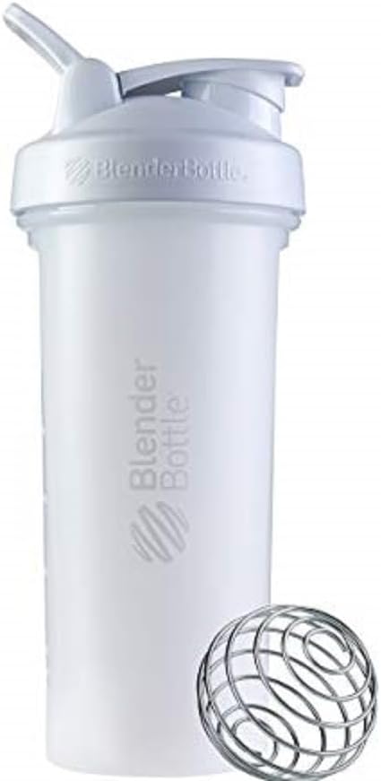 BlenderBottle Classic V2 Shaker Şişe Protein Shakes ve Pre Workout, 28-Ounce, White