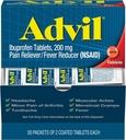 Advil Ibuprofen, 200 mg (50 Packets of 2 Kaplamalı Tabletler) 50 ea (Pack of 3)