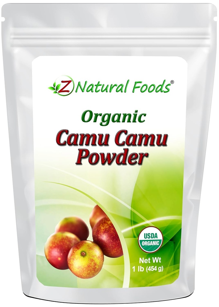 Z Natural Organic Camu Camu Toz, Doğal Vitamin C Supplement for Immune Support & Mood Boost, Mix in Smoothies, Drinks & Tartlar, Superfood Toz, Raw, Vegan, GMO, Gluten Free, 1 lb