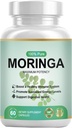 Saf Organik Moringa Toz Kapsülleri - Kadınlar ve Erkekler için Moringa Supplement - Nature's Multivitamin, Vegan Green, Gluten-Free, Non GMO - Energy, Skin, Metabolism, Gut & Immune Support - 60 Capsules