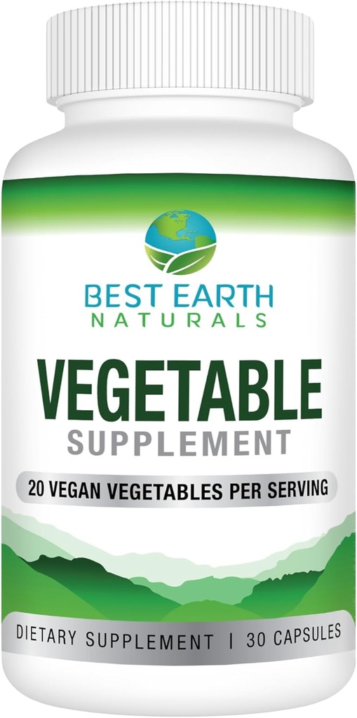 20 Veggie Blend ile En İyi Dünya Doğalları - Kadınlar ve Erkekler 30 Gün Supply (30 Capsules) için Enerji Vitaminleri