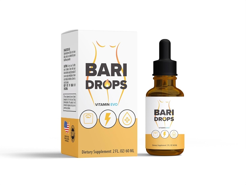Bari Drops, GLP-1, Bari Liquid Drops Supplement, BariDrops Liquids Extract Formula, Bari Liquid Drops Review, Premium Lion All Natural Formula, Green Bottle, 1 φιάλη 1 μήνας προσφοράς (2 Fl Oz)