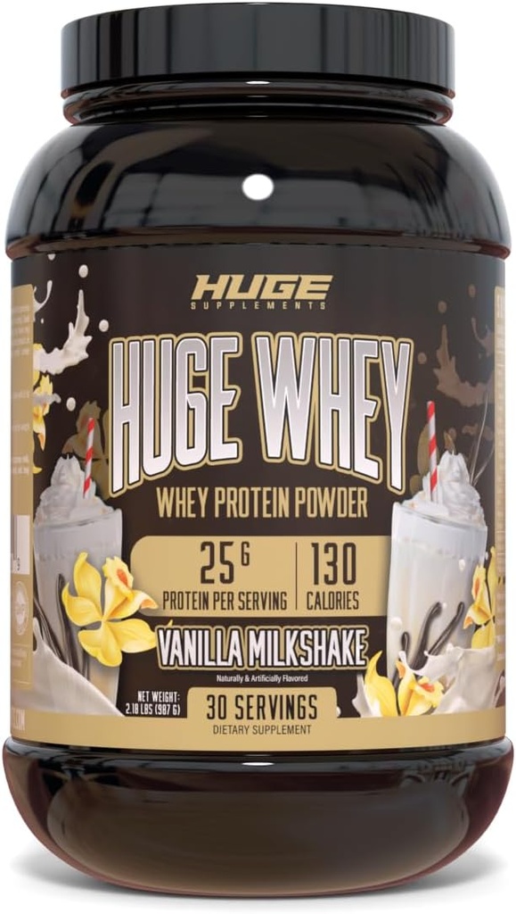 Büyük Whey, Kas Kazananı için Protein Toz, 25g Protein, 12g EAAs, Destekler Kas Büyüme, Performans ve Kurtarma (Vanilla Milkshake, 30 Hizmet)