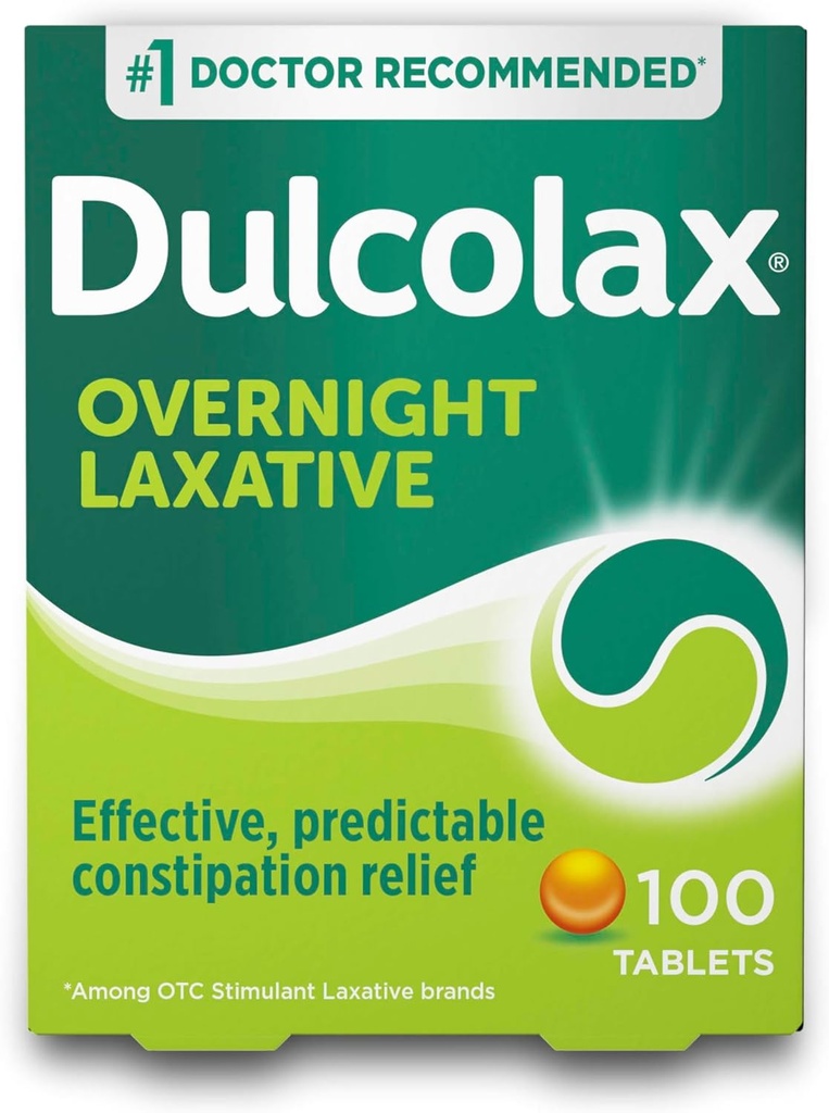 Dulcolax Stimulant Laxative Tabletler, Tahmin edilebilir ve Etkili Constipation Relief, Relieves Straining & Bloating, Bisacody 5 mg, 100 Count