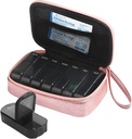 Haftalık PU Deri Pill Bag Organizer Case 2 Times a Day, AM PM Daily Pill Box to Hold Vitamin, Fish Oil, Supplements and Medicine (Pink)