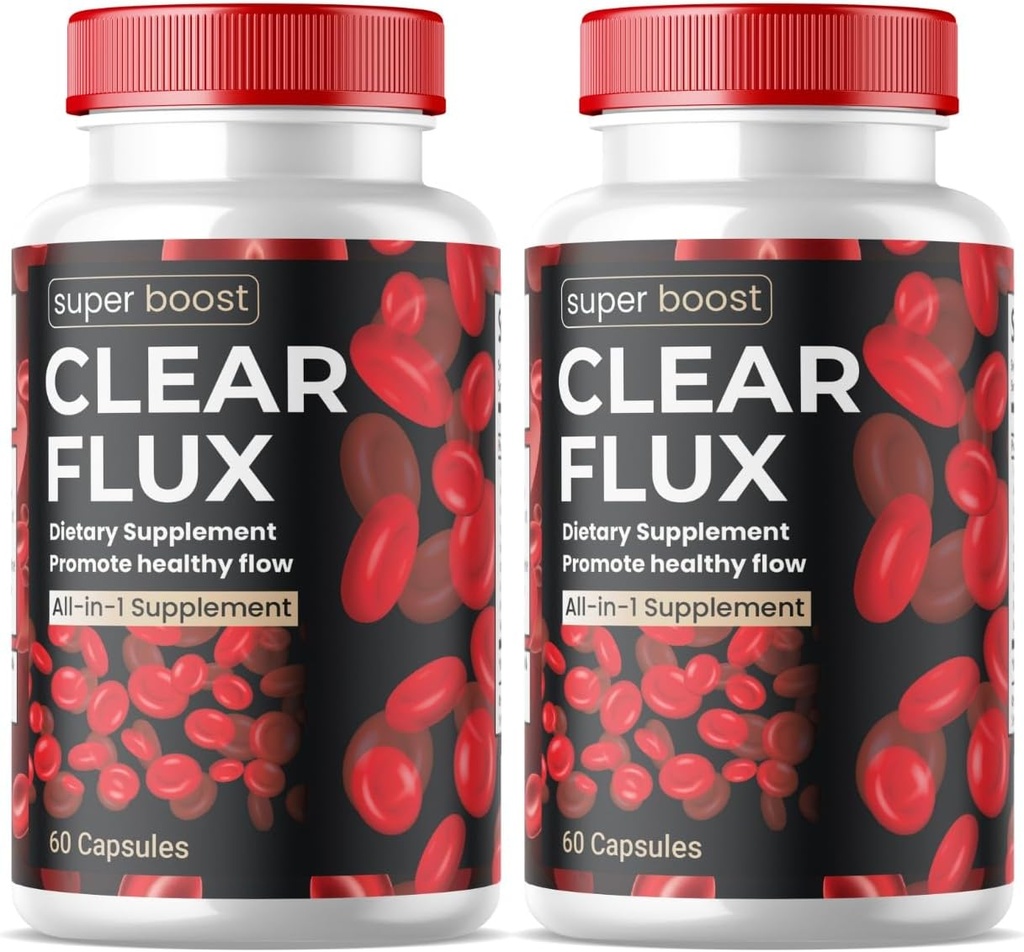 (2 Pack) Clear Flux Supplement Detox Cleanse, Capsules Blood Record Support Advanced Formula, ClearFlux Capsules En Güçlü Tüm Doğal Vitaminler Sağlığı (120 Capsules)