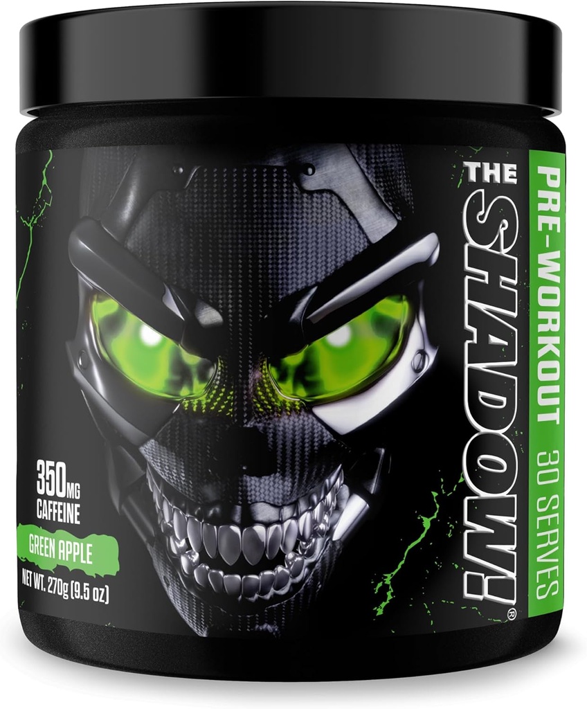 JNX SPORTS The Shadow! 350mg Caffeine Hard Core Preworkout - Green Apple 30 Εξυπηρετεί την ηλεκτρική ενέργεια, ψυχική εστίαση & υπεράνθρωπη δύναμη για άνδρες και γυναίκες