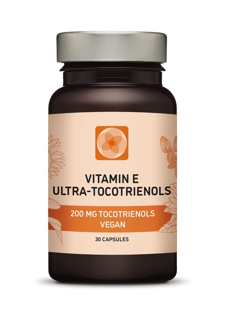 Ultra Tocotrienol 200mg Vitamin E Vegan – All 4 tocotrienols - Alpha Tocotrienol + Beta Tocotrienol + Gamma Tocotrienol + Delta Tocotrienol – No Tocopherols (30)