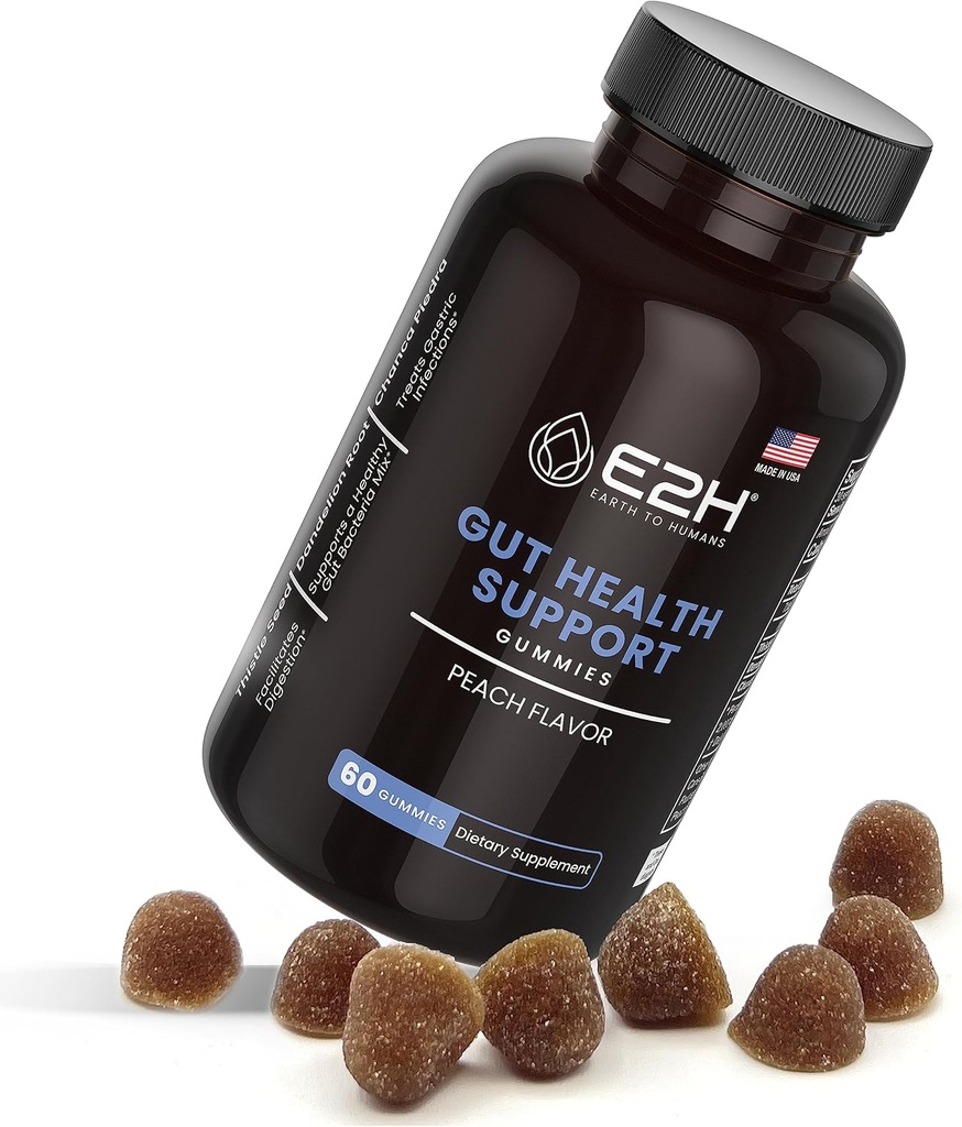 E2H Gummies υποστήριξης κόκκων - 60 Count - Χωρίς γλουτένη, χωρίς γλουτένη, Vegan & μη ΓΤΟ