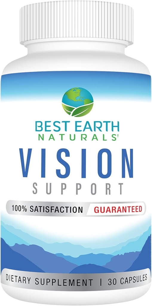 Vision Support Formula Supplement with Eye Vitamins, Lutein, Vitamin A, Quercetin ve More - 30 Count