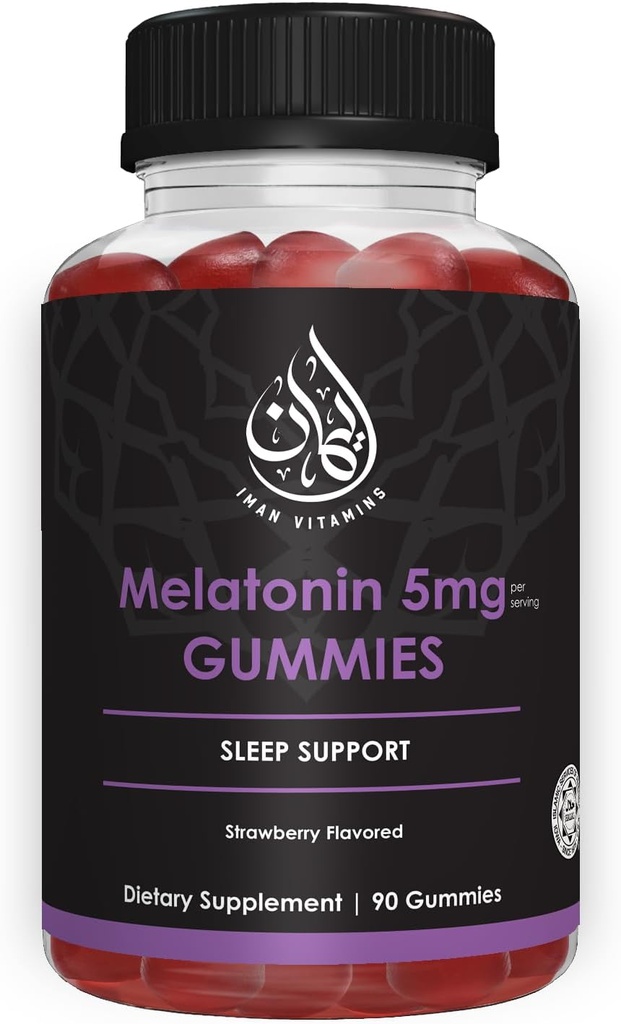 Halal Melatonin Gummies | 2.5 mg - 5 mg | Uyku ve Uyku Desteği | Doğal, Vejetaryen, Non-GMO, Gluten-Free, Gelatin-Free | For Ault, Men and Women | 45-90 Servisler