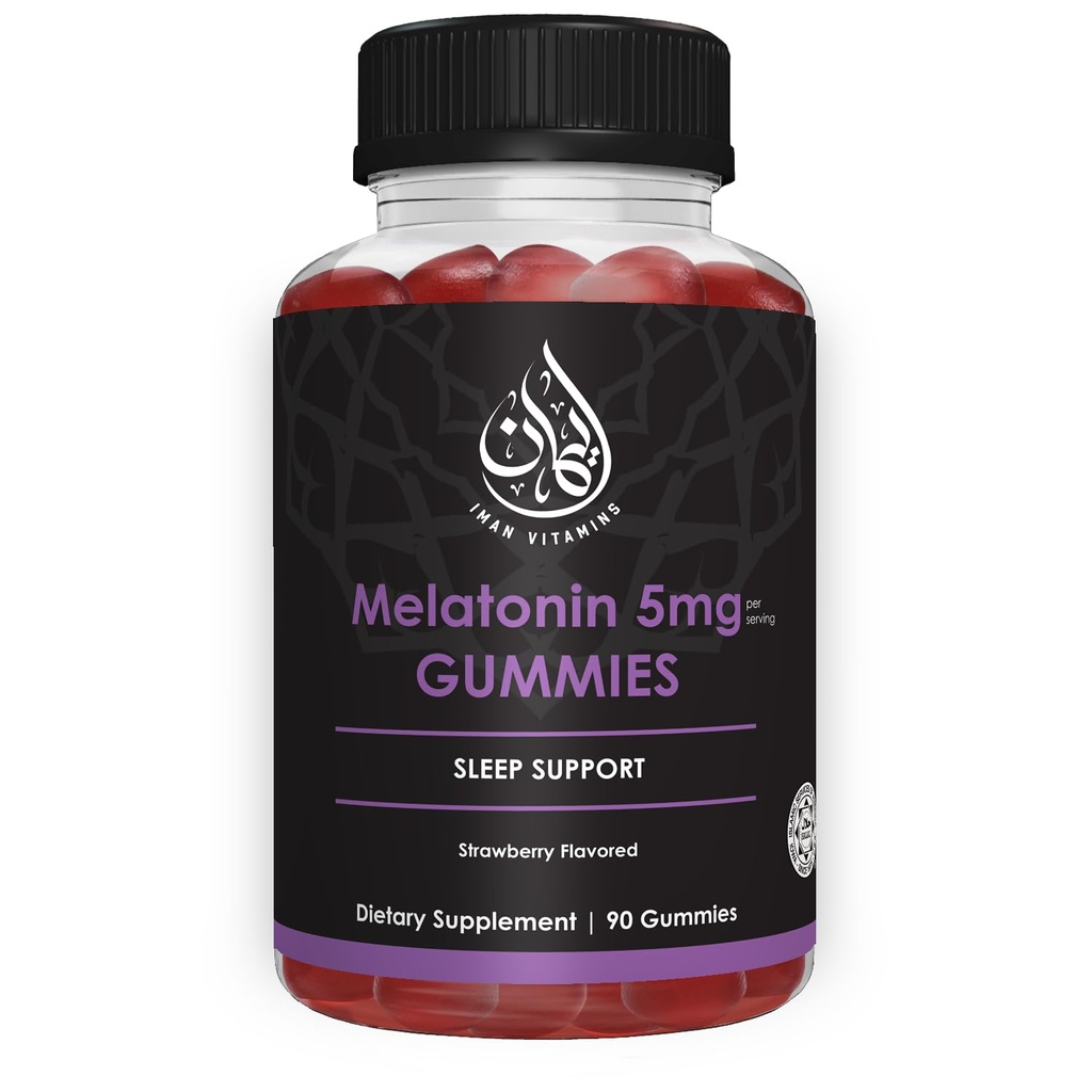 Halal Melatonin Gummies | 2.5 mg - 5 mg | Uyku ve Uyku Desteği | Doğal, Vejetaryen, Non-GMO, Gluten-Free, Gelatin-Free | For Ault, Men and Women | 45-90 Servisler