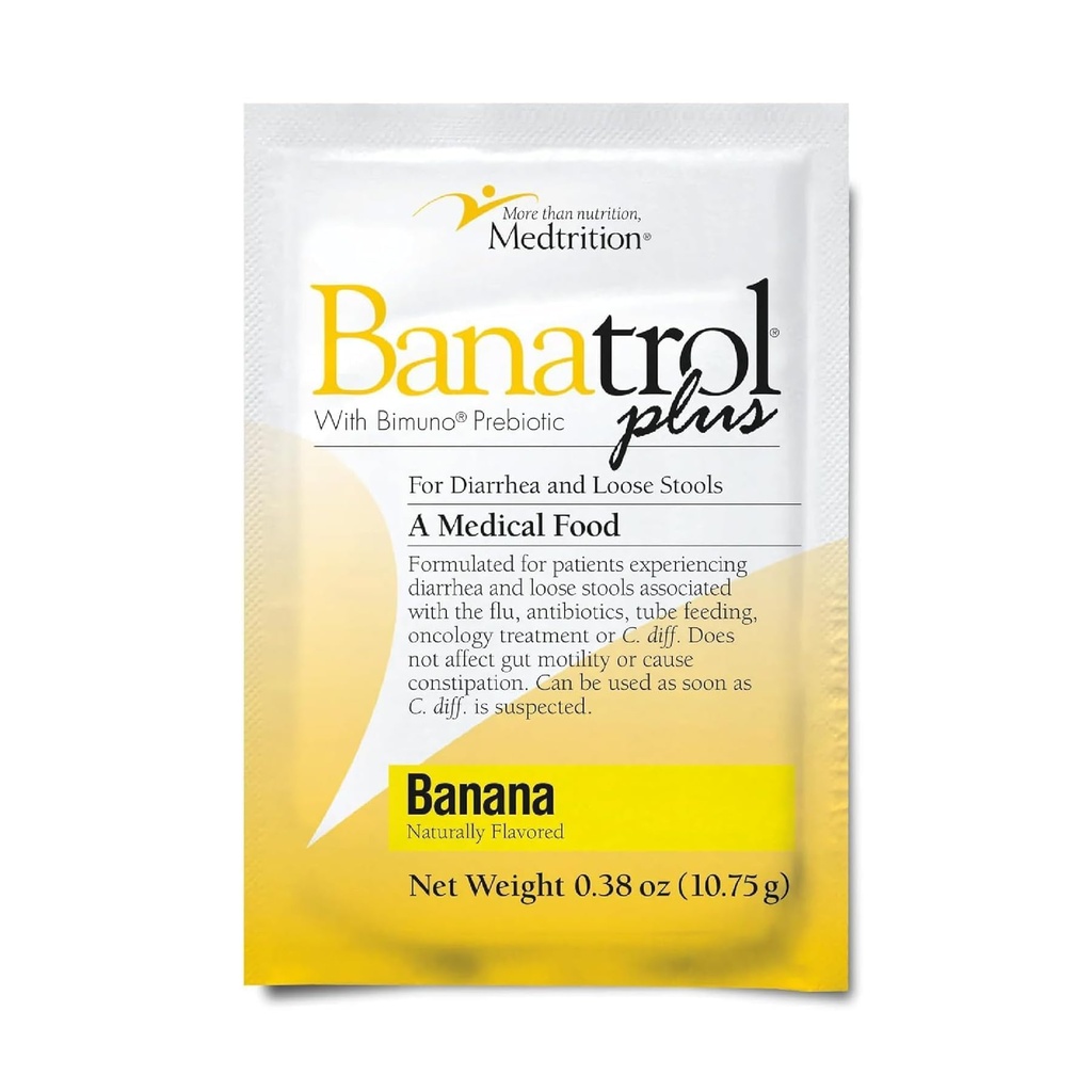 Banatrol® Natural Anti-Diarrheal με προβιοτικά, ανακούφιση από χρόνια διάρροια, IBS, επαναλαμβανόμενη διάρροια, κλινικά υποστηριζόμενη ιατρική τροφή, μη-συντηρητική, 25 υπηρεσίες (Banana)