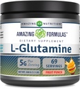 Amazing Formulas L-Glutamine Toz | Amino Asit Supplement | Non-GMO | Gluten Free | Made in USA (Fruit Punch | 1 Lb)