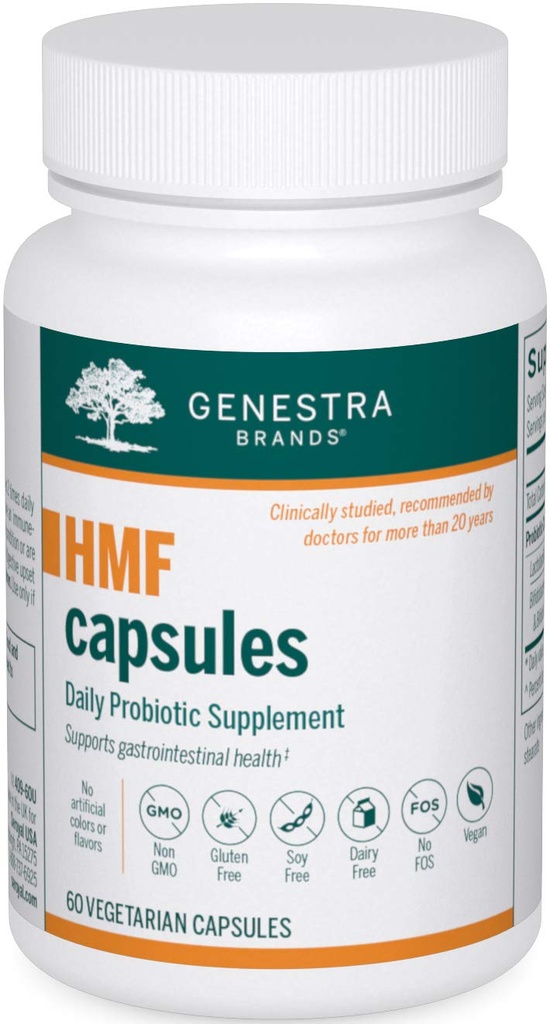 Genstra Brands HMF Capsules | Probiyotik Formula Sağlıklı Gut Flora | 60 Capsules