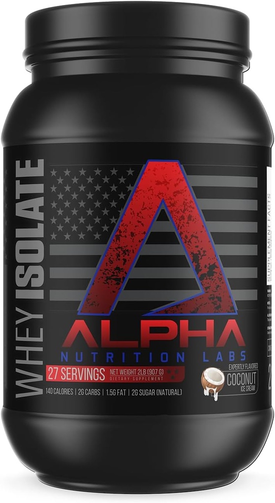 Whey Isolate Protein Powder - Coconut Ice Cream Flavor, 28g of Protein, Protein Source, Low Carb, Classic Specialty