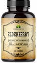 Elderberry Capsules – Natural Black Elder Herbal Supplement – Immune ATMs for Yetişkinler, Digestive Support, Antioksis & Vitamin C – Fiber-Rich, Non-GMO – 100 Capsules for Men & Women