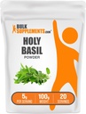 BulkSupplements.com Holy Basil Toz - Kutsal Basil Tamam, Kutsal Basil Leaf Toz - Tulsi Kutsal Basil, Herbal & Gluten Free, 5g per Service, 100g (3.5 oz) (Pack of 1)