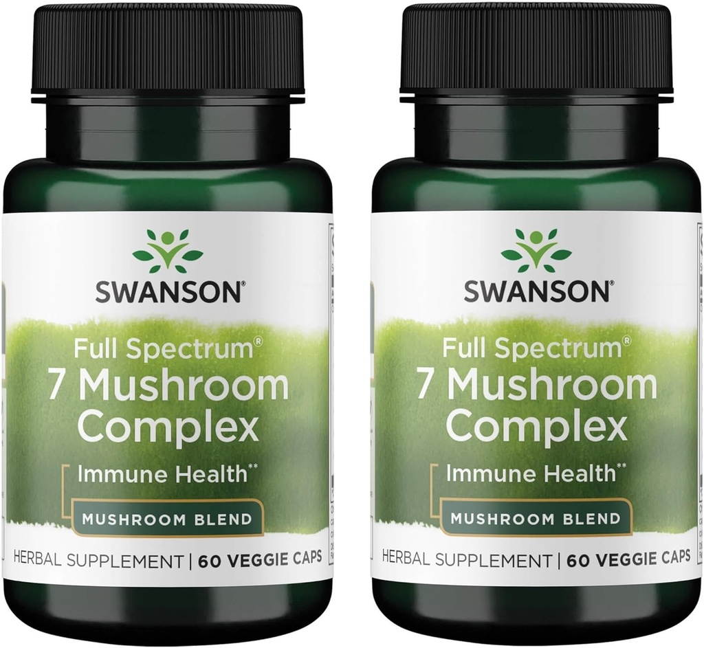 Swanson Full Spectrum 7 Mushroom Kompleksi 60 Veg Caps (2 Pack)