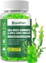 Sea Moss Gummies - 60 Kont - Doğal Apple Flavor ile Made with Natural Apple Flavor - Seamoss Supplement for Energy, Immune Support - Formulated Bladderwrack & Burdock Root - Vegan, Non-GMO İrlandalı Moss Gummy
