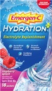 Emergen-C Hydration+ Sports Drink Mix with Vitamin C (18 Count, Raspberry Flavor), Electrolyte Replenishment, 0.33 Ounce Toz Paketleri