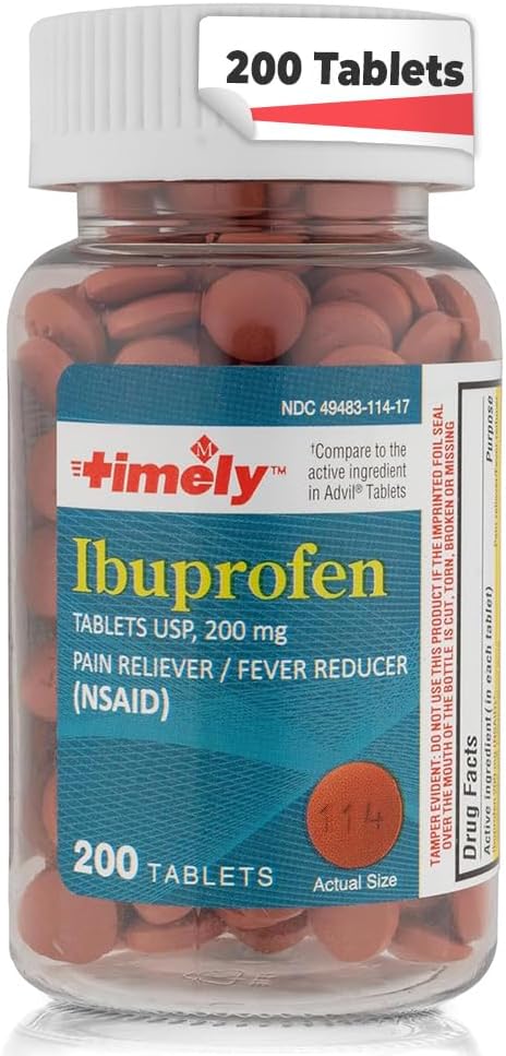 TIME-CAP LABS, INC. Zamanlı Ibuprofen 200 mg 200 Tablet - (NSAID) Ağrı Kalp Pilleri Baş Ağrısı, Menstrual Pain, Tooth Aches, Muscle Pain, Arthritis Pain, Body Aches