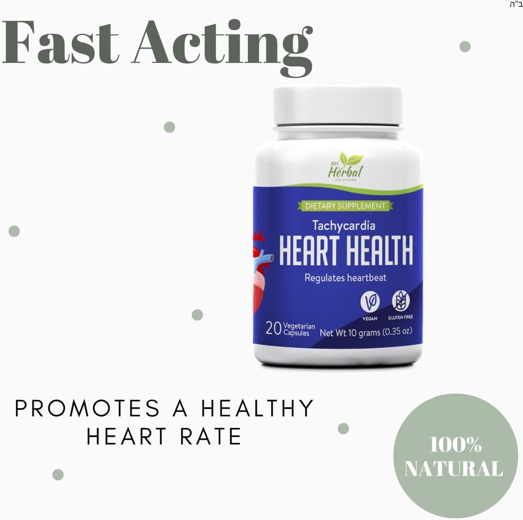Tachycardia Heart Health - Fast Acting - Sağlıklı Kalp Oranı ve Genel Kardiyak Fonksiyonları -% 100 Doğal Herbal Supplement