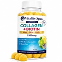 Biotin (2500) ile Collagen Gummies, C, E, çinko Saç, Cilt ve Çiçekler, Low Sugar, Lemon Flavor, 60 Gummies, ABD'de Yapıldı