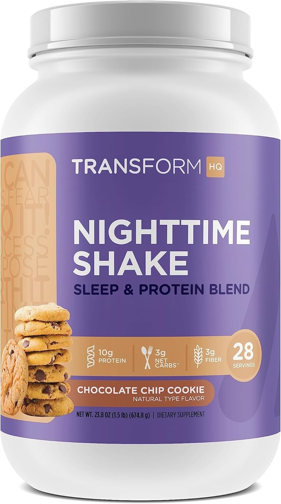 Dönüştürün Gece Shake, Sleep + protein Mix, 28 Hizmet, Çikolata Chip Cookie Flavor