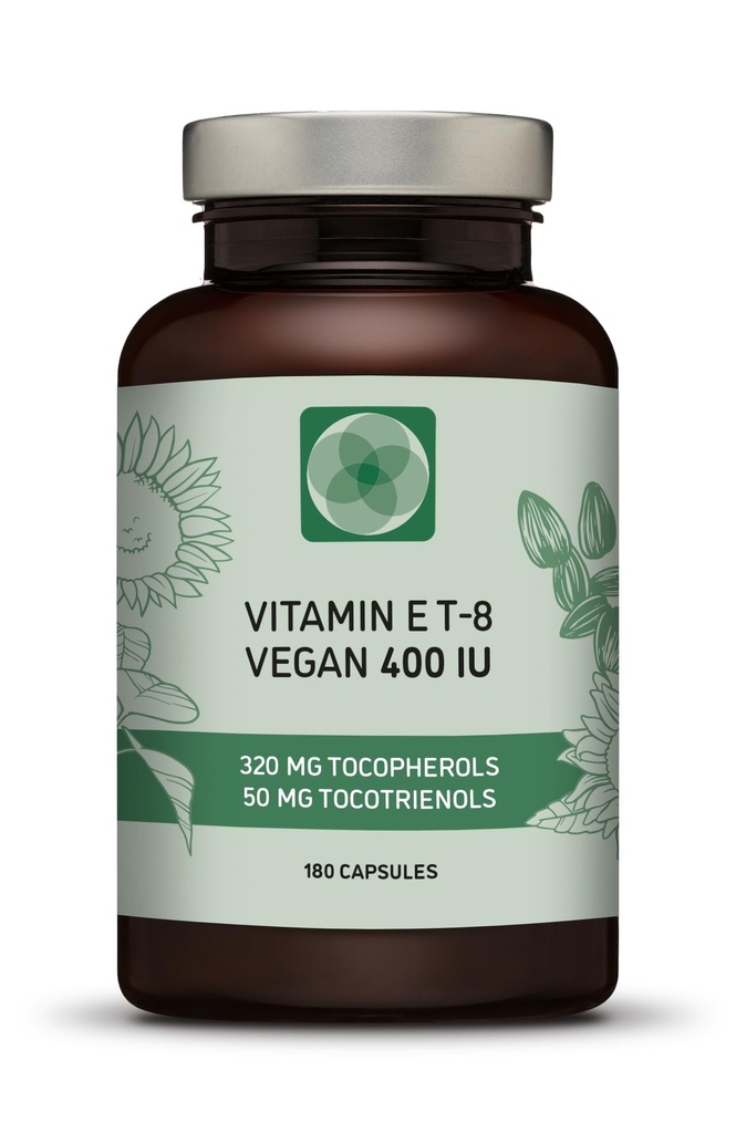 E - Tüm 8 Tocopherols + Tocotrienols 400 IU Vegan - Alfa Tocopherol /Tocotrienol + Beta Tocopherol/Tocotrienol + Gamma Tocopherol /Tocotrienol + Delta Tocopherol /Tocotrienol (180)