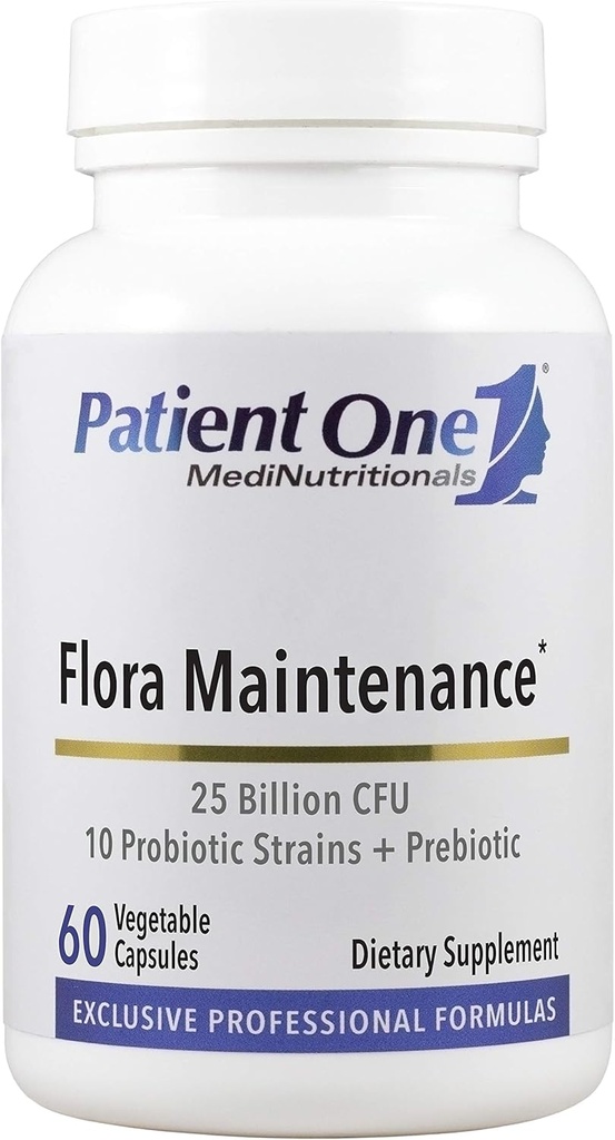 Hasta One Flora Bakım | Probiyotik Supplement to Aid Balanced Intestinal Flora* | 25 Milyar CFU, 10 Probiyotik Strains, Prebiyotik | 60 Capsules