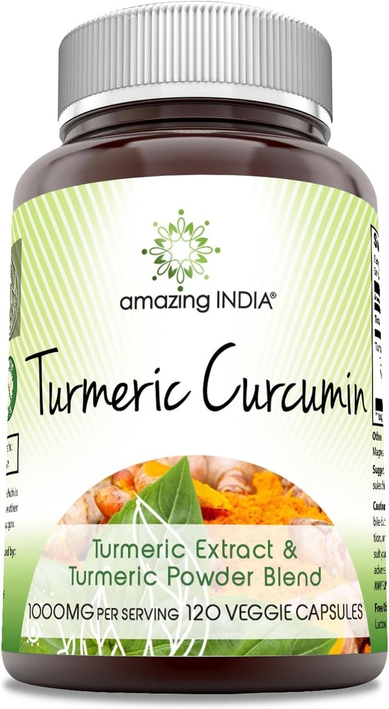 Amazing India Turmeric Curcumin 1000 Mg ανά υπηρεσία 
