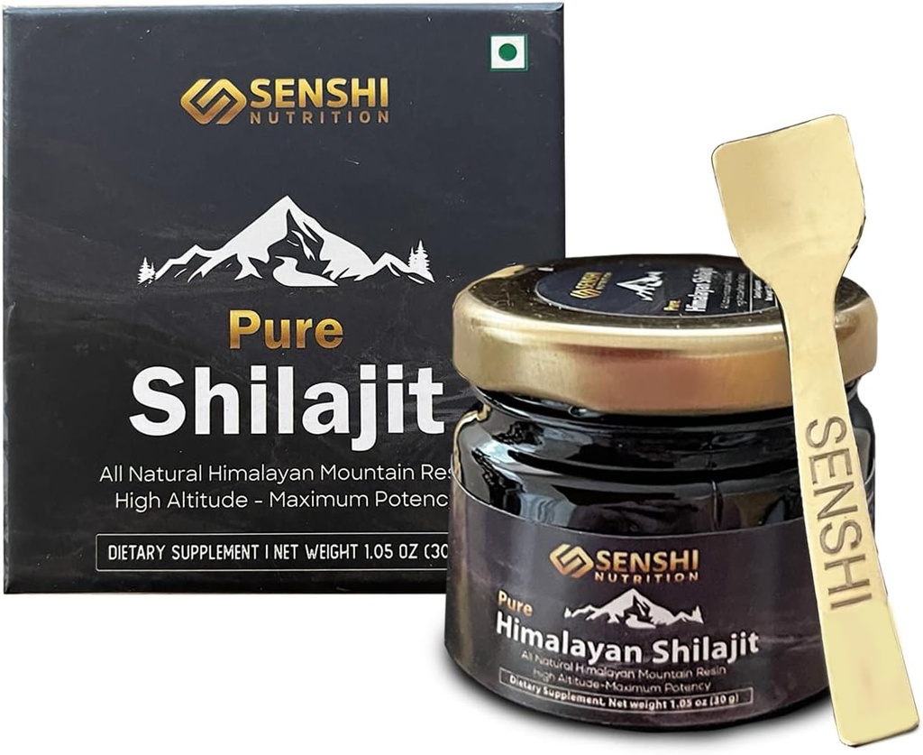 Shilajit - Όλα τα φυσικά μέγιστη δύναμη Ιμαλαΐων Mountain Resin από υψηλό υψόμετρο - 100% καθαρό Shilajit με Fulvic Acid & 85+ Trace Minerals Complex - 1 oz / 30 g με δωρεάν κουτάλι Περιλαμβάνεται