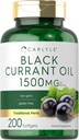 Carlyle Black Currant Oil Softgels | 1500 mg | 200 Kont | Non-GMO ve Gluten Free Formula | Black Currant Tohum Petrol Yumuşakgels | 1500 mg | 200 Kont | Non-GMO ve Gluten Free Formula | Black Currant Seed Oil Oil