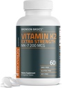Bronson Βιταμίνη K2 MK-7 200mcg Επιπλέον δύναμη, 60 χορτοφαγικά δισκία