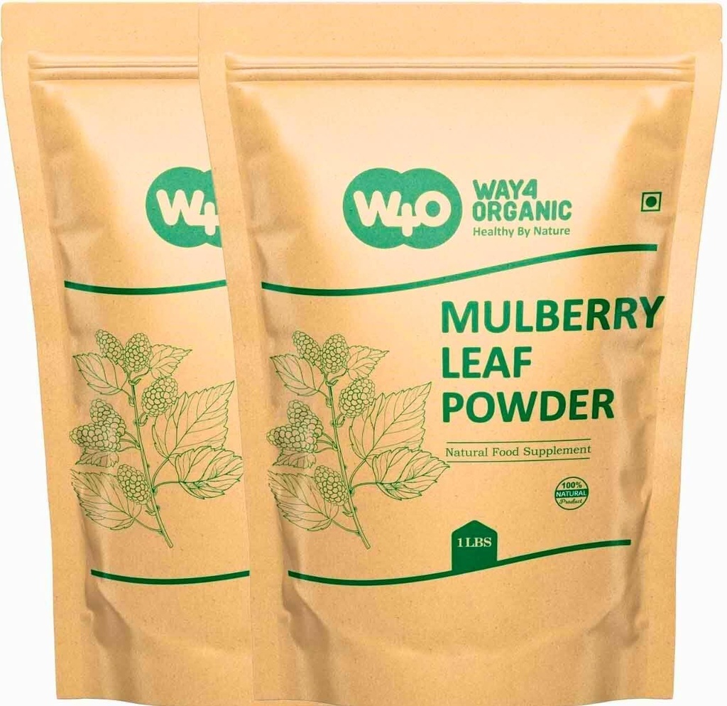 Mulberry Leaf Powder - Mulberry Leaf Extract- Όλα τα φυσικά Raw Herb Super Συμπλήρωμα Τροφίμων - 2 Lb(2 συσκευασίες των 1lb) - Way4Organic