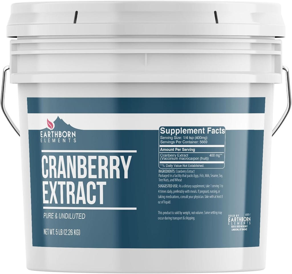 Earthborn Elements Cranberry Extract 1 Gallonhopper, Pure & Undiled, Herbal Supplement