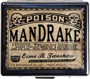 Silver Vintage Pill Box 7 Day Metal Pill Box με καθρέφτη και 8 διαμερίσματα Χαριτωμένο Travel Pill Organizer για το πορτοφόλι (Poison Mandrake)