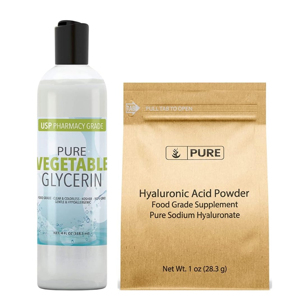 PURE ORIGINAL INGREDIENTS Hyaluronik Asit ve Sebze Glycerin (1994), Çeşitli Boyutlar, Gıda Grade, Oderless