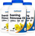 Nutricost Evening Primrose Oil 1,300 mg, 120 Softgels (3 Şişe) - Non-GMO, Gluten Free, 120 Hizmetler