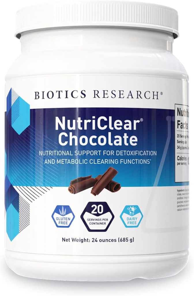Biotics Research NutriClear Σοκολάτα – Σοκολάτα σκόνη. Διατροφική Υποστήριξη για Αποτοξίνωση και Μεταβολική Εκκαθάριση, Υγιεινή Σύνθεση Σώματος, 17 g Οργανική Πρωτεΐνη Πιπιού Ανά Εξυπηρετώντας 24 Oz
