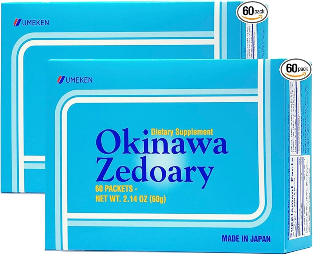 Umeken Okinawa Zedoary Purple and White Turmeric with Fermented Labage Extract, Συμπληρώματα Υγείας Εντέρου για γυναίκες και άνδρες, Zedoary Root, Turmeric Supplement, 60 Count, Pack of 2