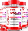 NutraRize ( Ağırlık kaybı için 3 Supra Keto ACV Gummies'in paketi, Premium Keto+ACV Gummies, All- Natural Apple Cider Vinegar Gummy, Advanced Formula, Resmi Tamam İncelemeleri (180 Gummies)